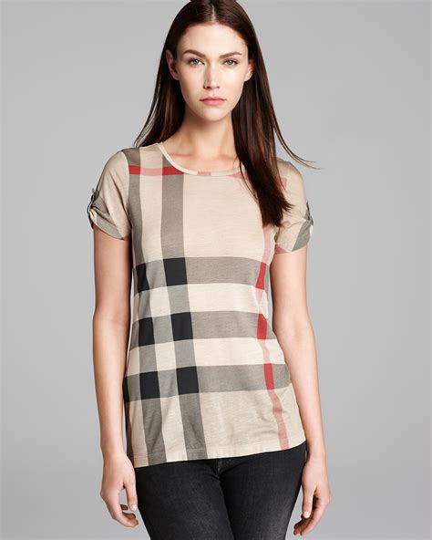 Burberry Brit Short Sleeve Check Tee Women 